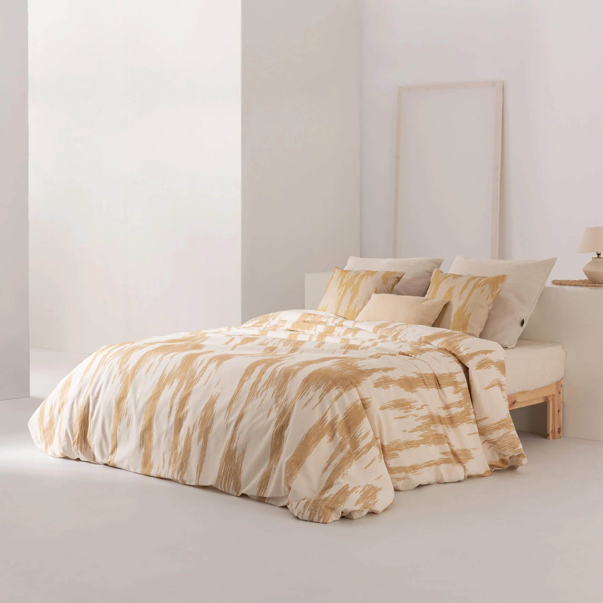 Housse de couette en 100% coton 157 fils Mahón Moutarde
