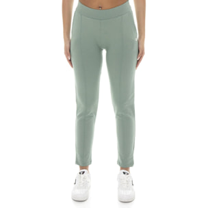 Pantaloni da donna in cotone non felpato con piega Leone Basic
