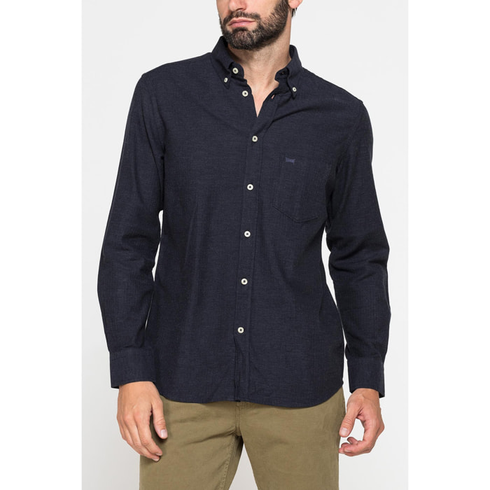 CAMICIA DI FLANELLA IN COLORI TINTA UNITA CON TASCHINO