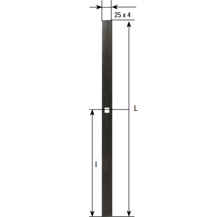 Tige plate eco 1500 mm TORBEL cataphorèse noire pour espagnolette - 0610154