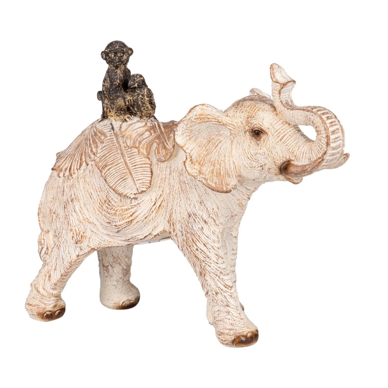 Elefante C/monos Resina 27x9x21 Cm