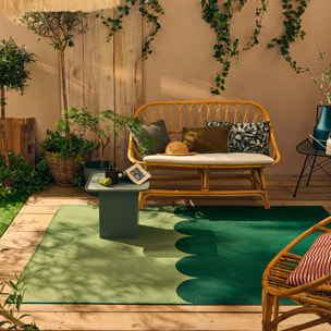 RIVIERA - Tapis intérieur/extérieur à motif festonné vert