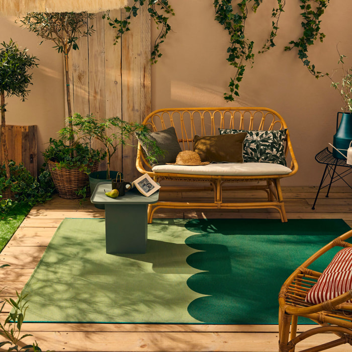 RIVIERA - Tapis intérieur/extérieur à motif festonné vert