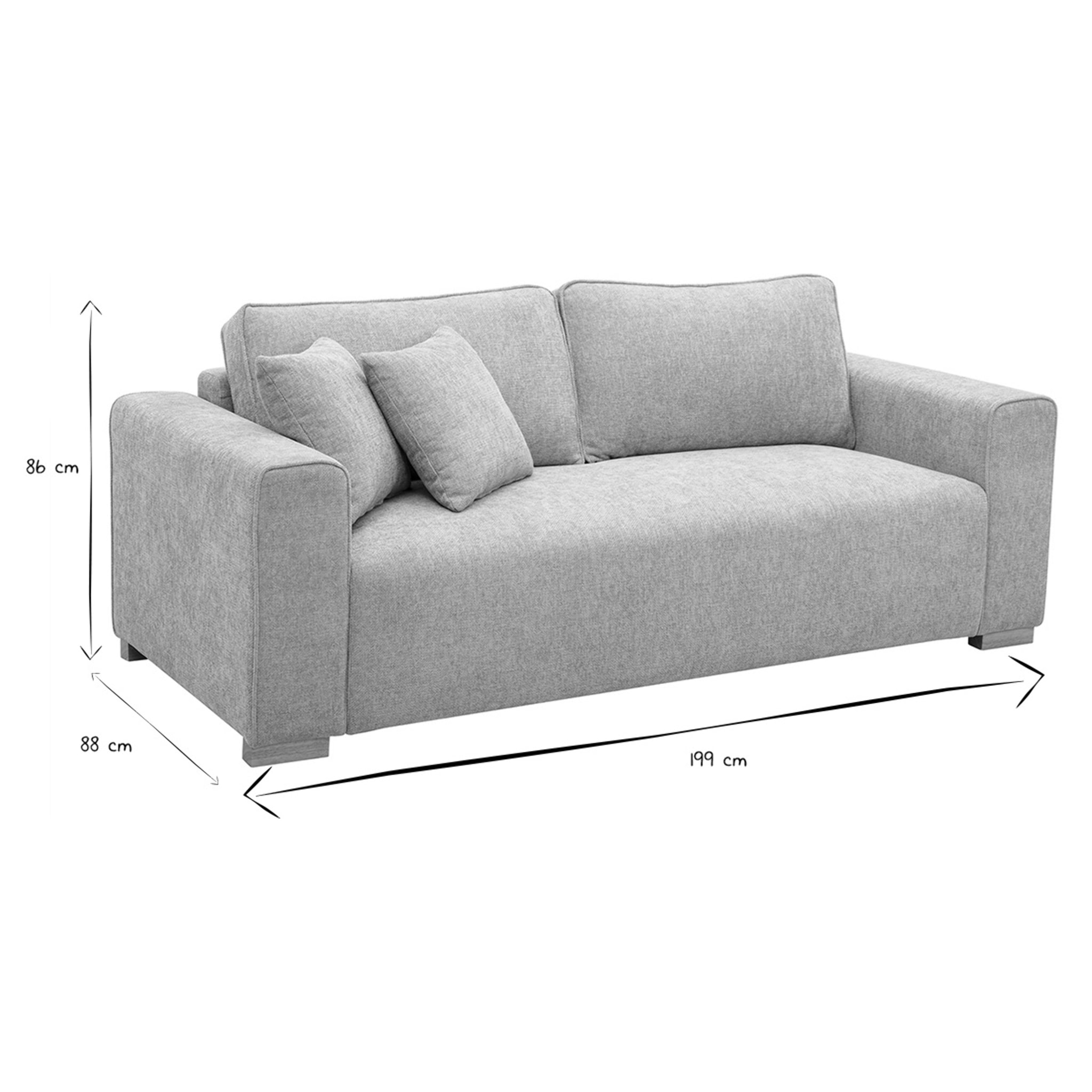 Canapé design 3 places en tissu effet velours texturé beige PEPPER