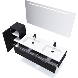 Meuble salle de bain double vasque 2 tiroirs - SOHO