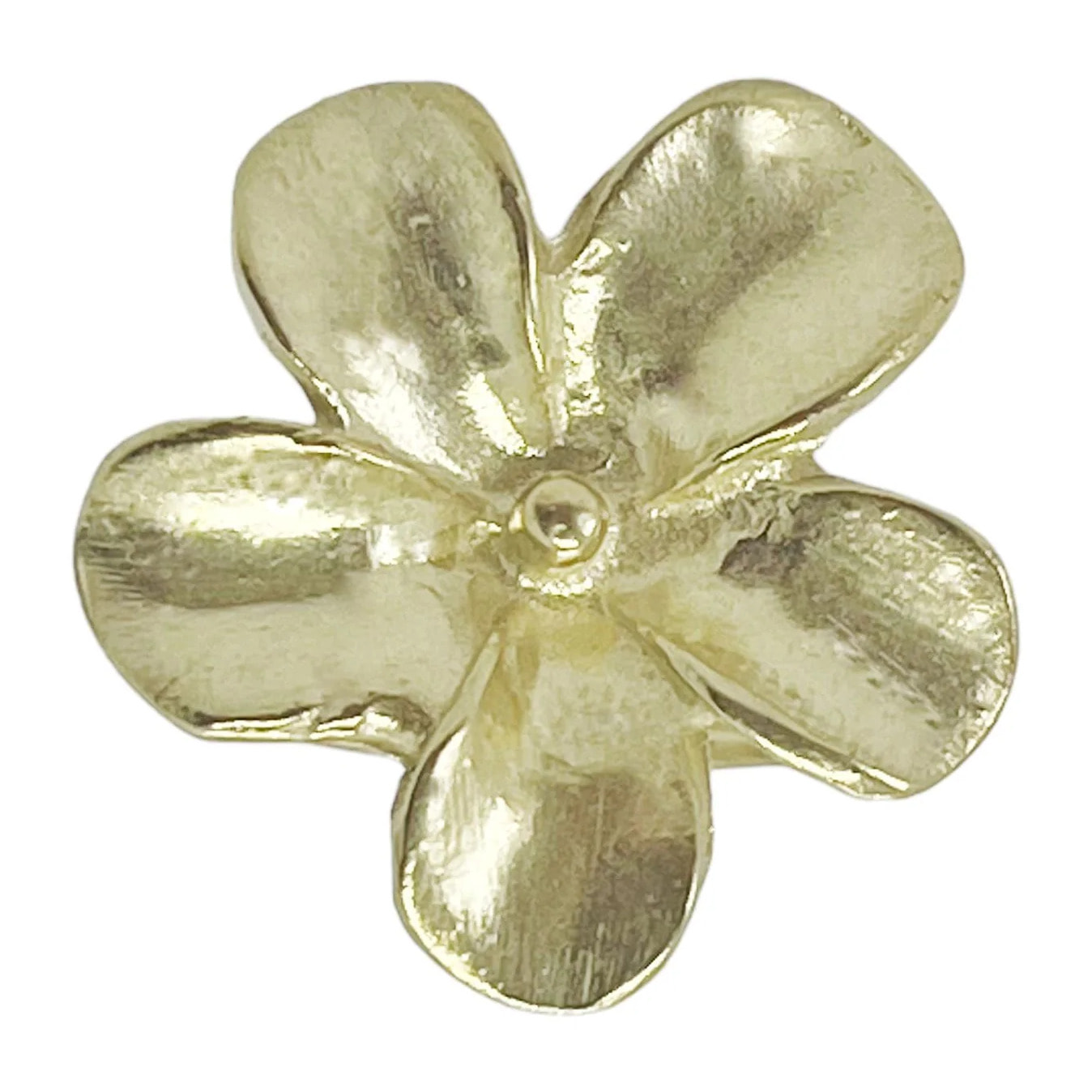 Anillo dorado "Flor grande" talla 16 zamak chapado