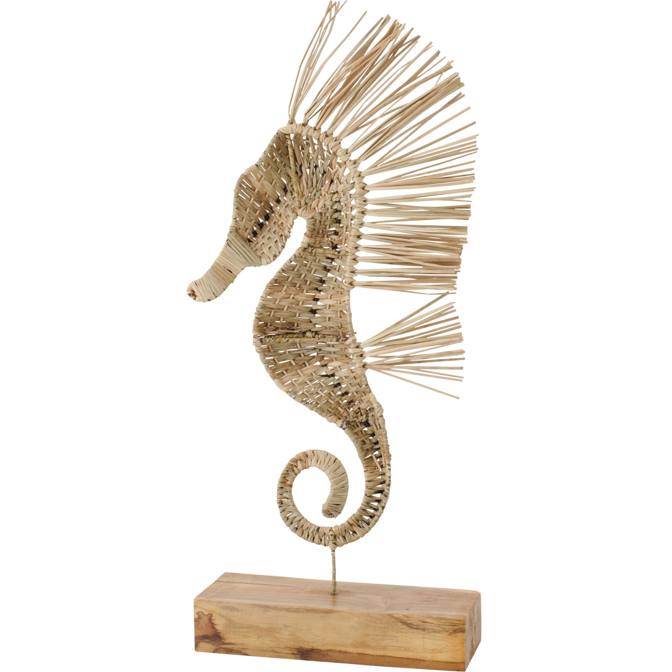 J-Line Hippocampe sur Pied - rotin - naturel - small