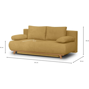 Canapé convertible 3 places en tissu chenille - LARIA