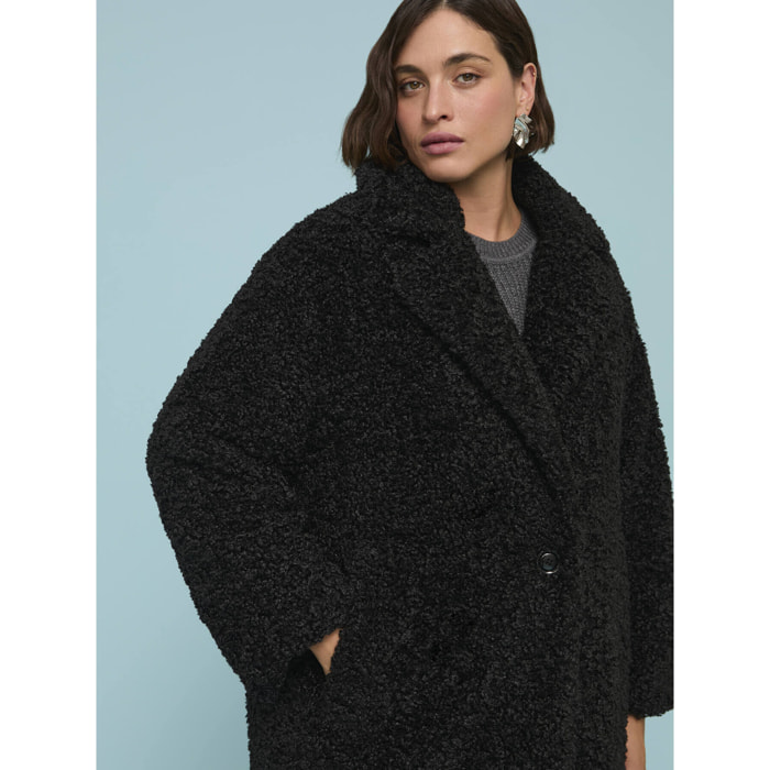 Fiorella Rubino - Cappotto teddy lungo - Nero