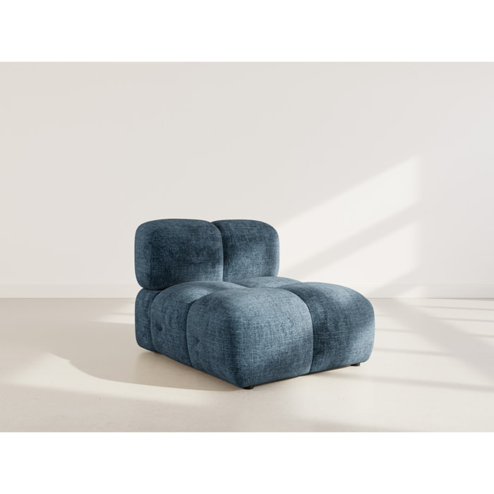 Grace - module d'assise en velours texturé - Bleu