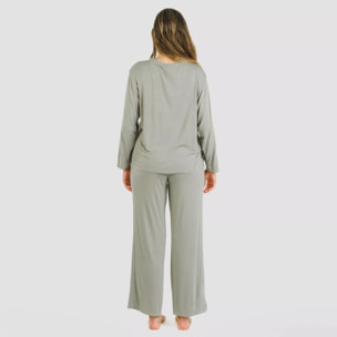Pigiama lungo in viscosa da donna semplice