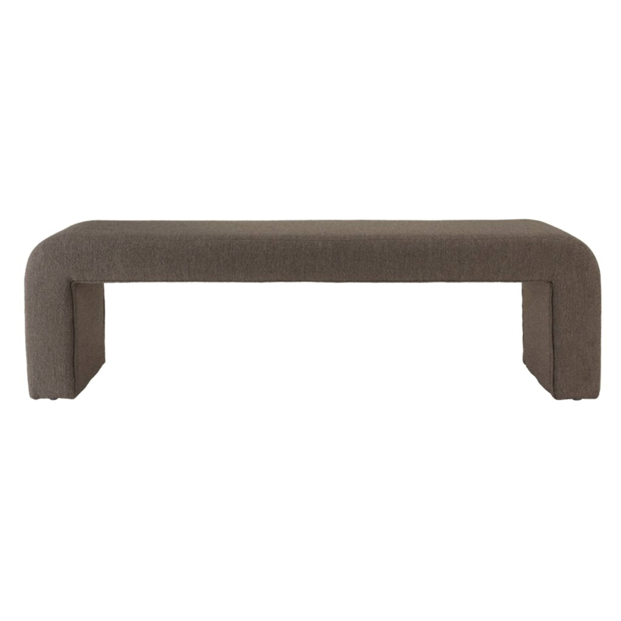 LEOPOLD - Banc en tissu petite bouclette taupe foncé