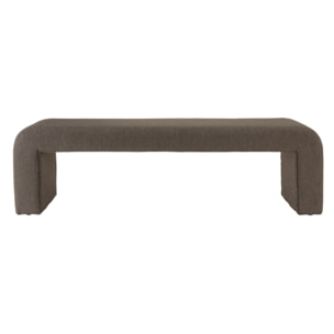 LEOPOLD - Banc en tissu petite bouclette taupe foncé
