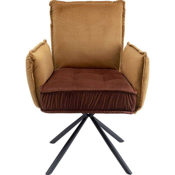 Chaise avec accoudoirs Chelsea marron Kare Design