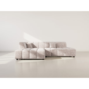 Curtis - canapé d'angle gauche 4 places sans accoudoir en tissu texturé - Taupe