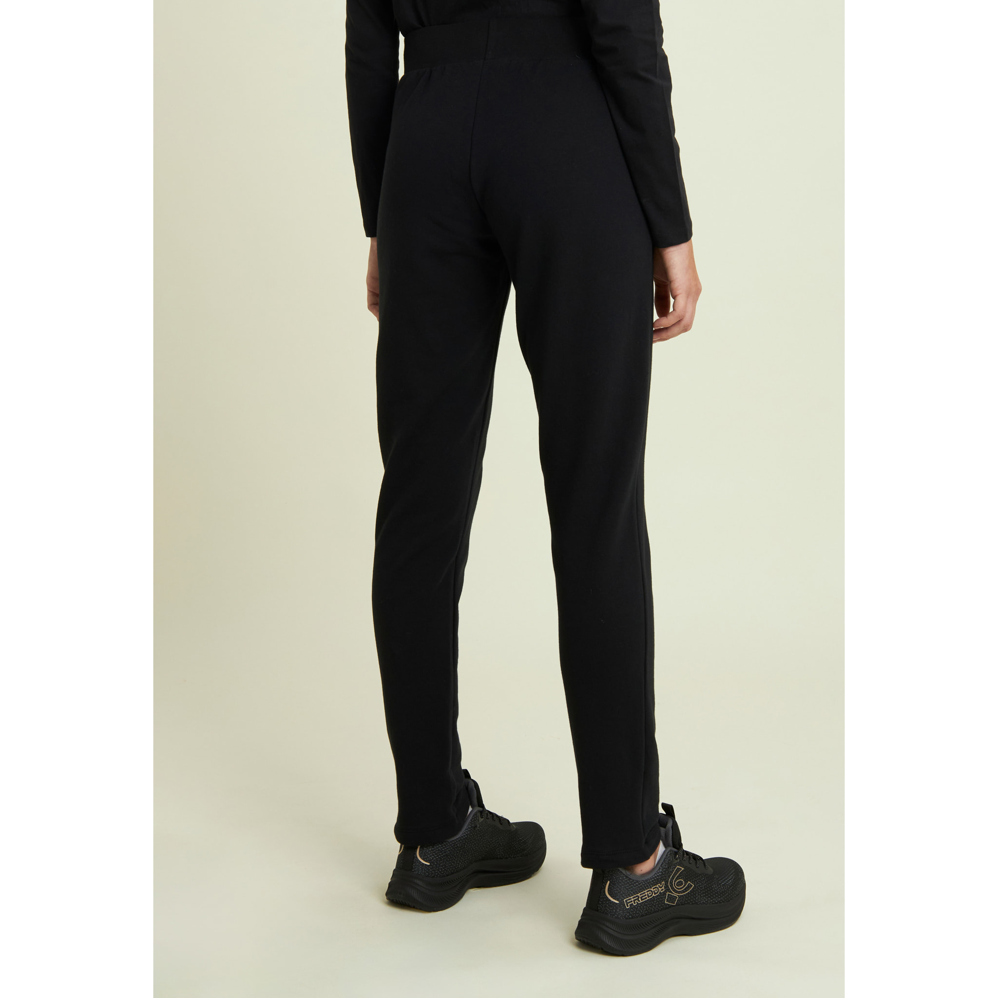 Pantaloni regular in felpa garzata con dettagli a trecce