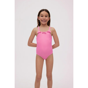 Costume da bagno rosa a pois da bambina