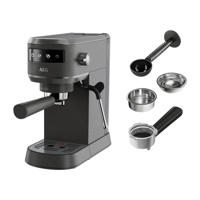 AEG Maquina de café espresso de 1 litro capacidad y 15 bares de presión EC6-1-6BST
