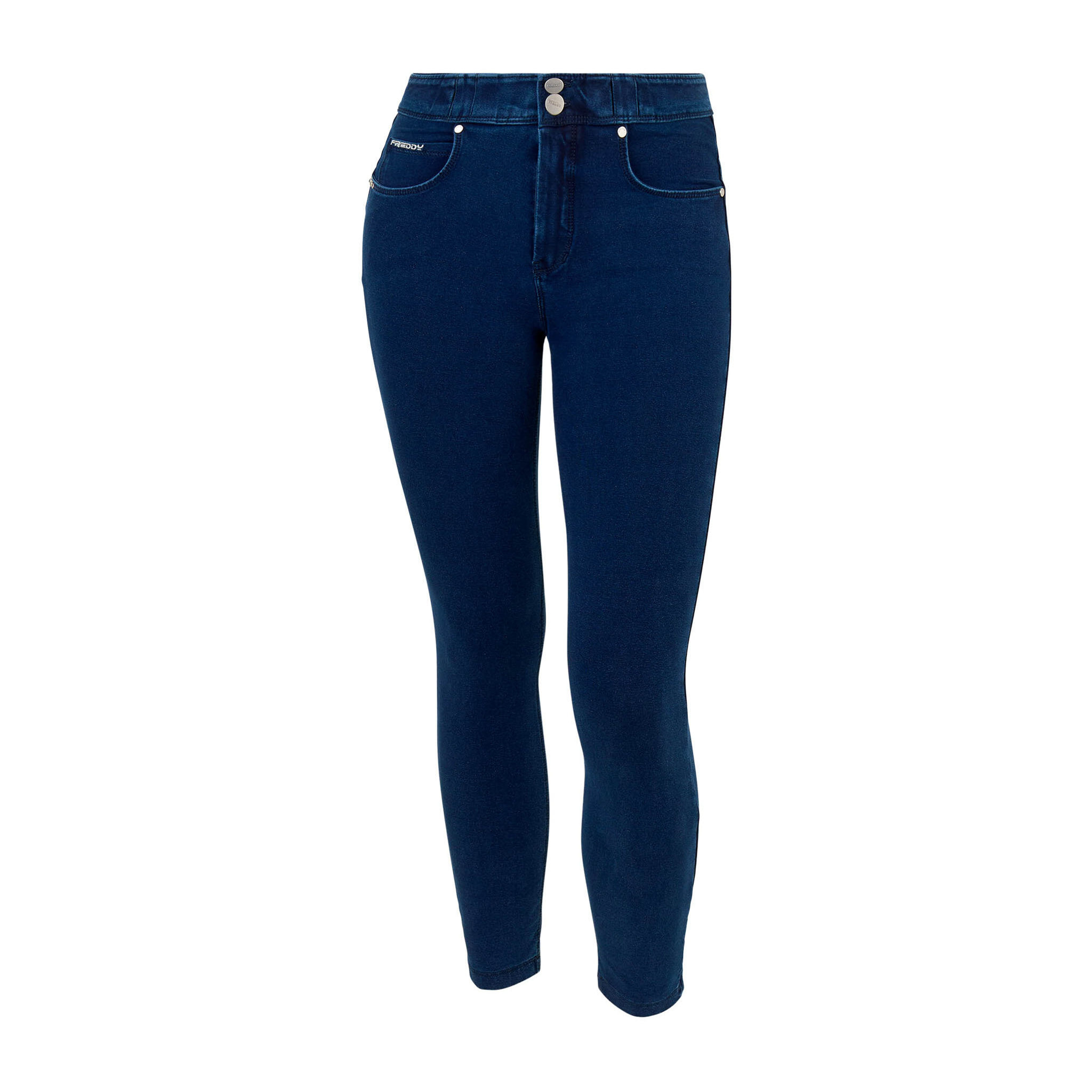 Pantaloni N.O.W.® skinny vita media in jersey effetto denim