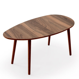 Table basse en bois "Nora" 100 x 50 x 45 cm - Noyer