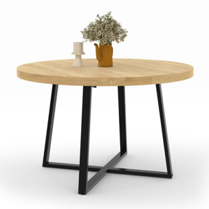 Table à manger extensible Sana 120-160 cm - Bois - Noir
