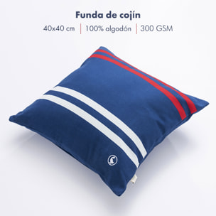Cojín 40x40cm 100% algodón 300gsm color azul marino el ganso