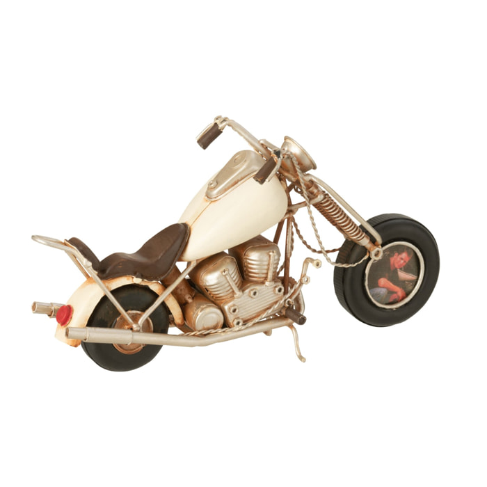 J-Line décoration Moto Antique - métal - blanc