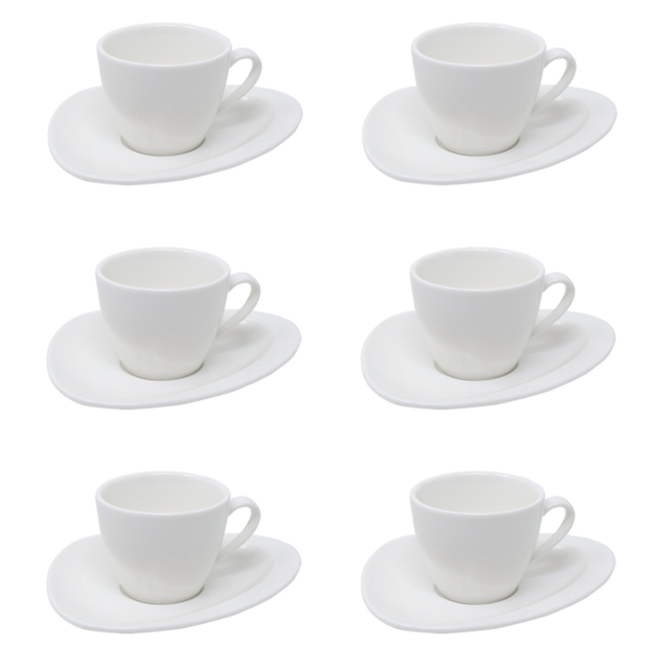 Servizio caffè Carrara da 6 pezzi in porcellana