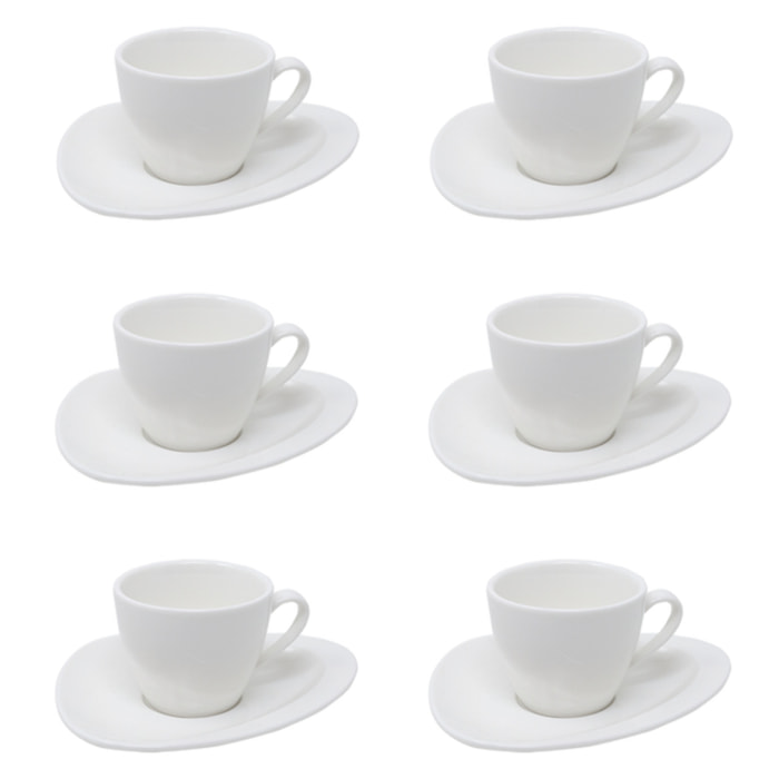 Servizio caffè Carrara da 6 pezzi in porcellana