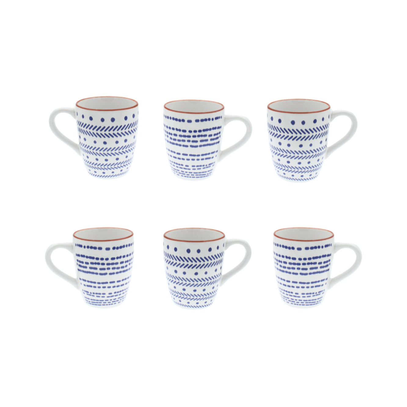 Lot de 6 mugs, SANTORIN