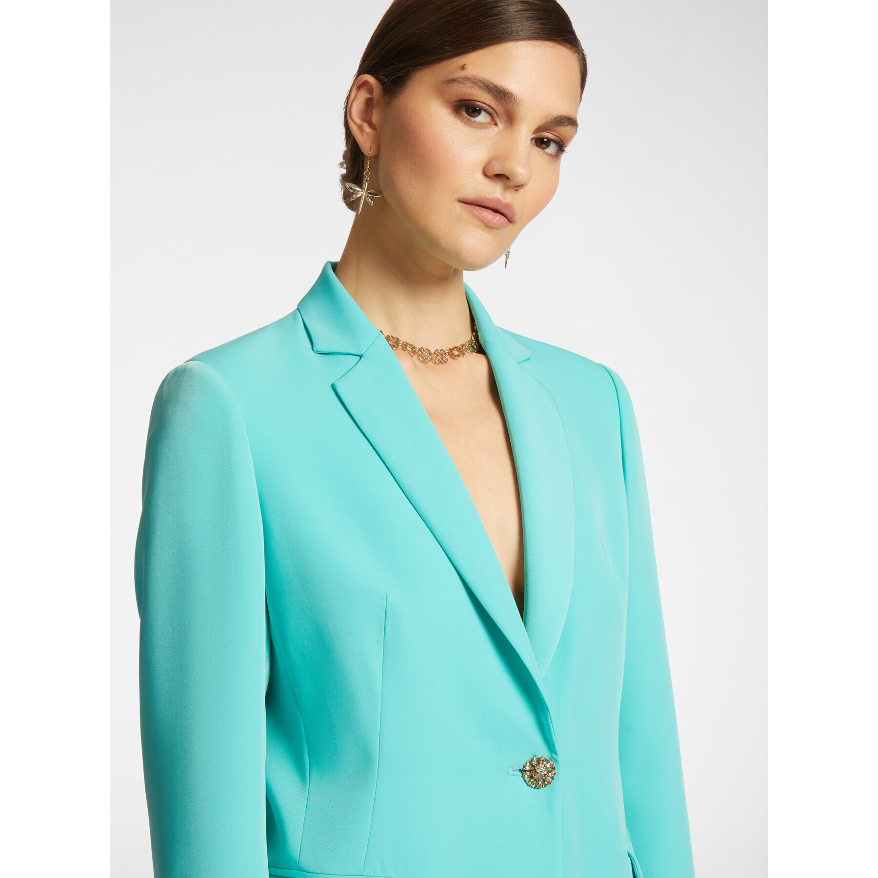 Elena Mirò - Blazer de cady elástico - Green Water