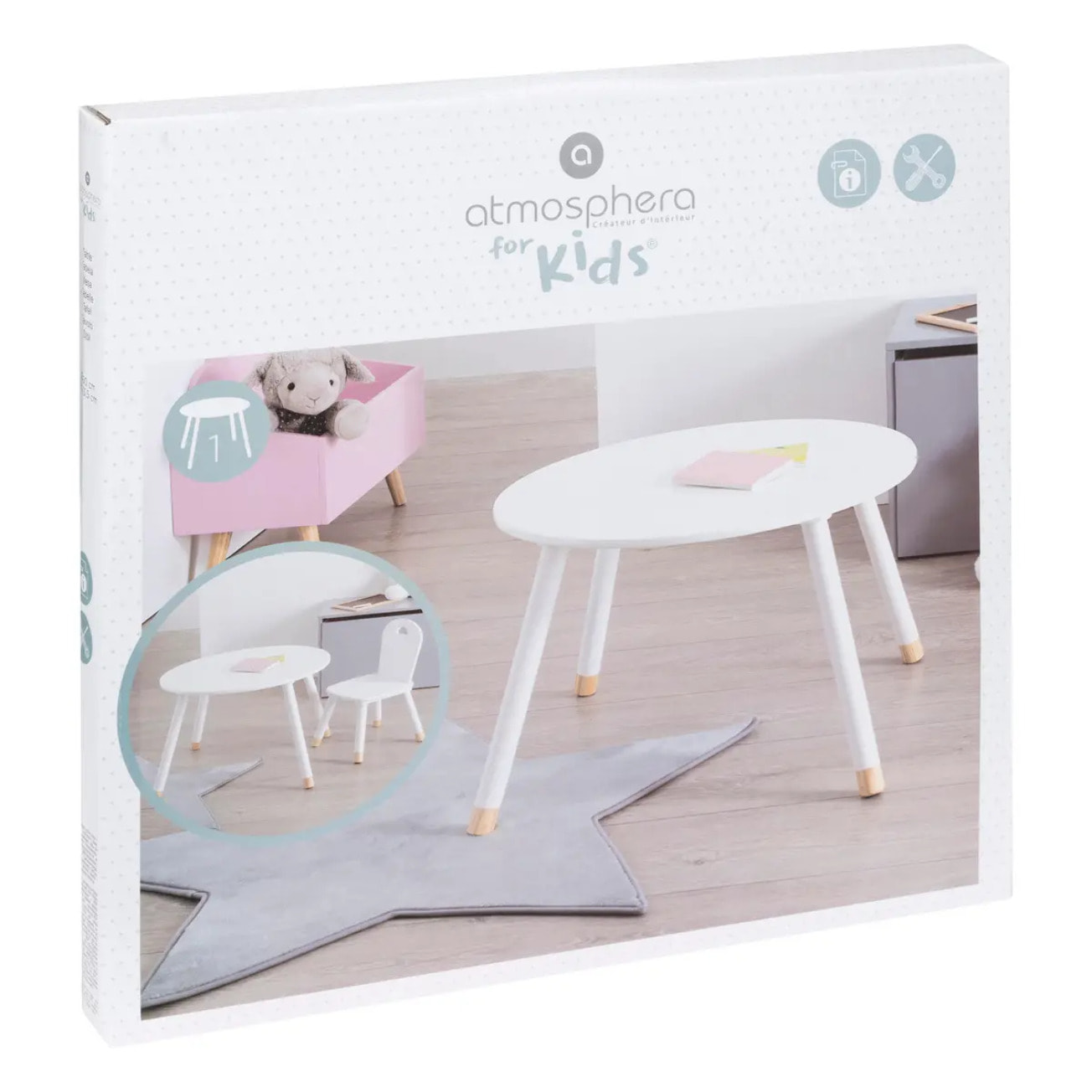 Table enfant "Douceur" blanche