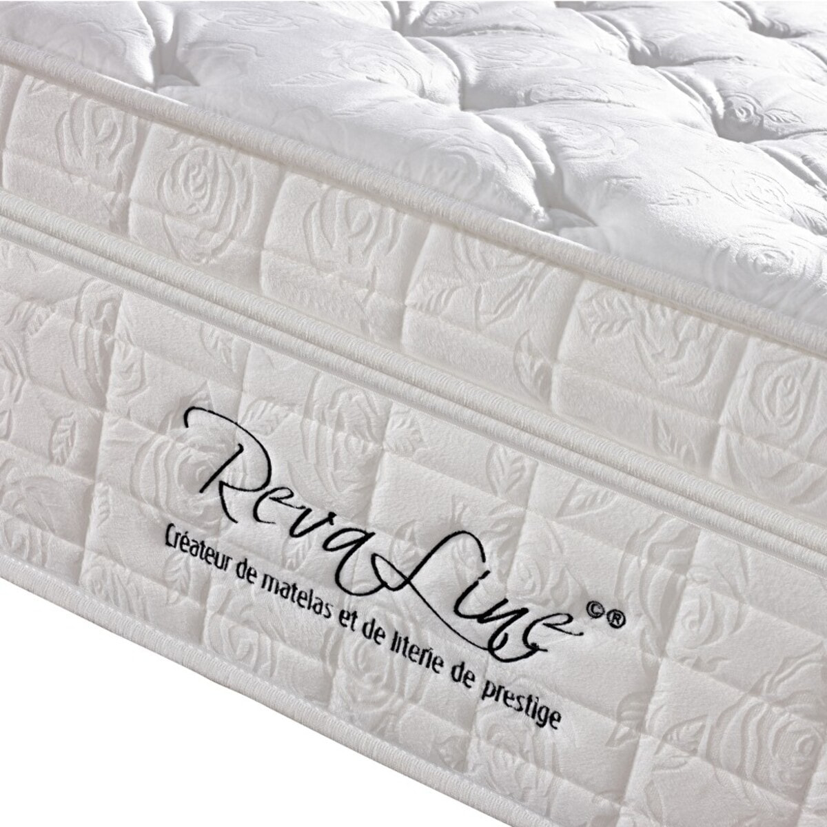 Ensemble Matelas Améthyste & sommier déco| 37 cm | Mémoire de forme, latex et ressorts ensachés | Cadre à lattes |Simili cuir | Noir