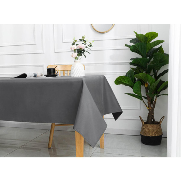 Nappe antitache unie Anthracite rectangulaire 145 x 240 cm