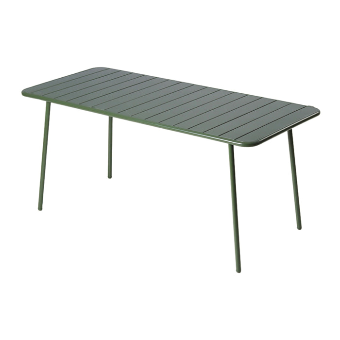 EVORA Table de jardin 6 places 160cm vert
