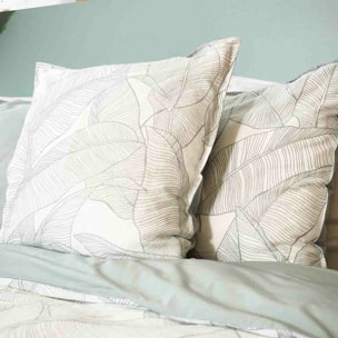 Parure housse de couette imprimé 100% coton - pampelune - bleu