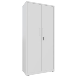 Armadio Armadietto In Metallo Multiuso Doppia Anta 5 Ripiani Regolabili Chiusura Con Doppia Chiave Mobiletto Documenti Ufficio 180x80x40 Cm Grigio