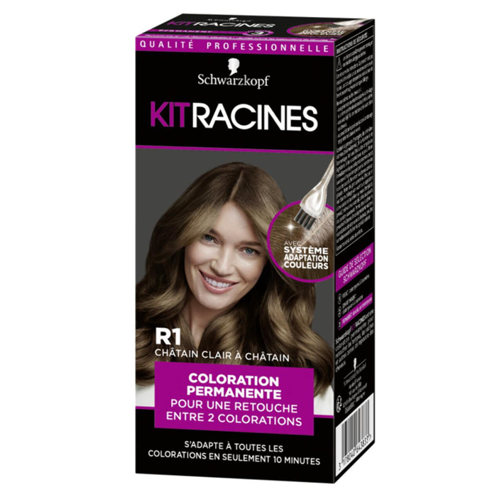Pack de 2 - Kit Racines - Coloration Racines Permanente - Châtain Clair À Châtain R1