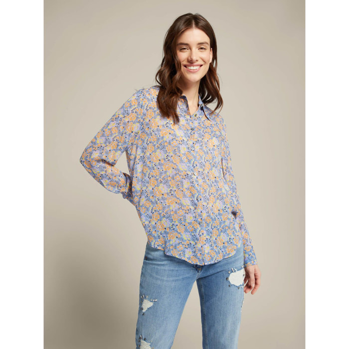 Elena Mirò - Camisa de viscosa estampada - Light - blue