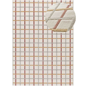 KARISMA Alfombra de cuadros con relieve rosa, varias medidas disponibles.