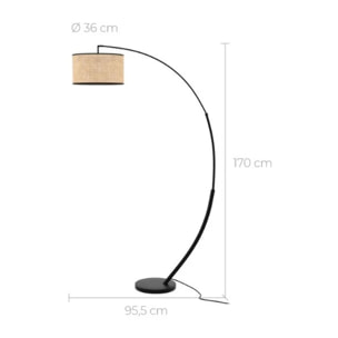 Lampadaire en rotin et métal - Aimée