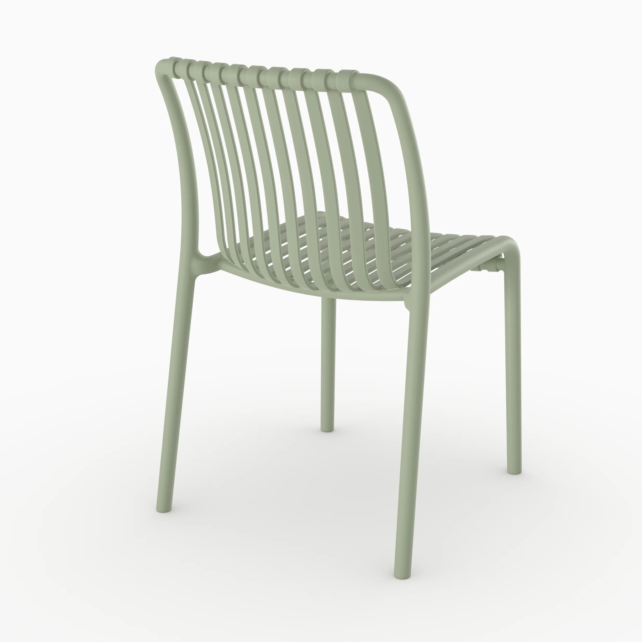 Lot de 2 chaises de jardin empilables en plastique vert pastel - Duli