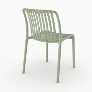 Lot de 2 chaises de jardin empilables en plastique vert pastel - Duli