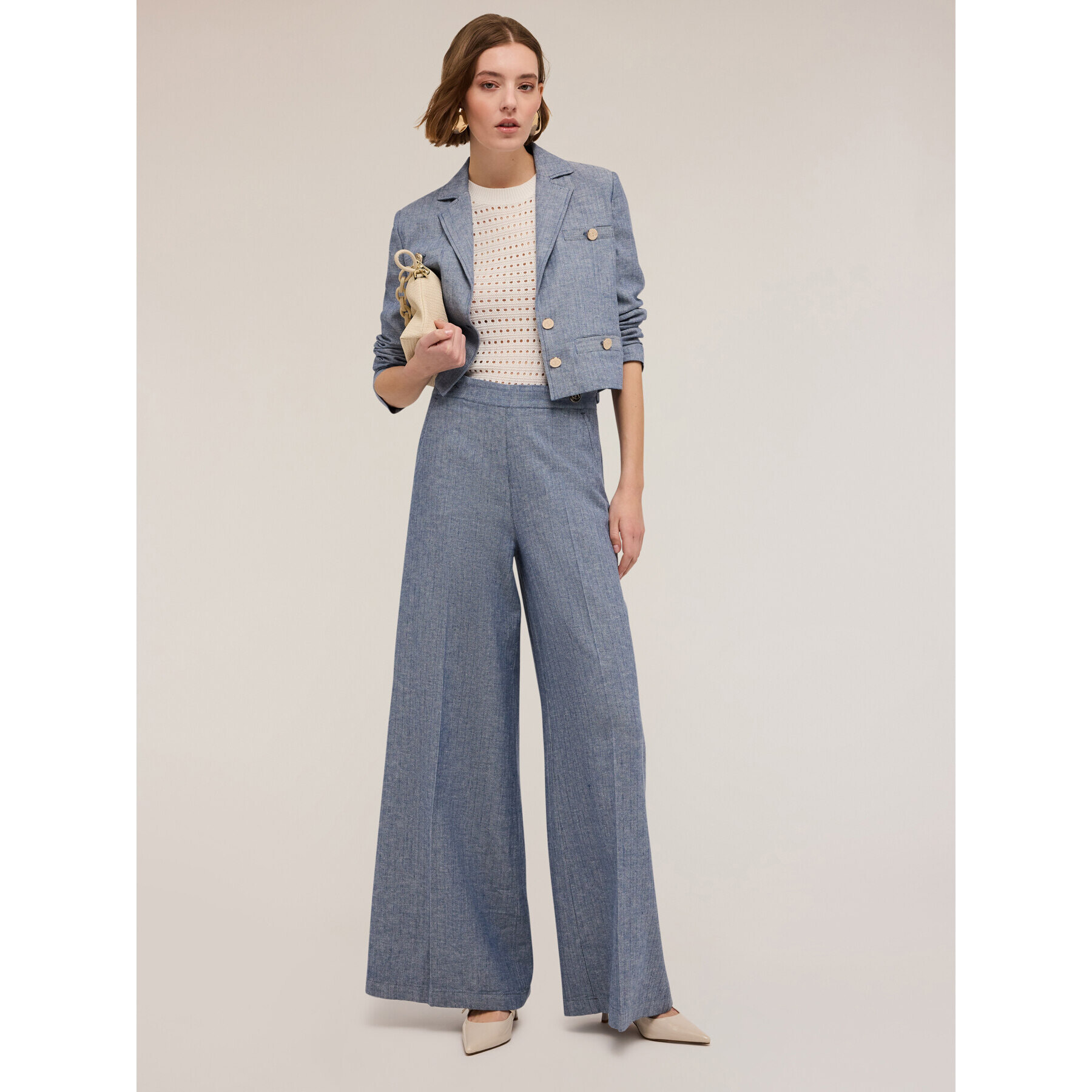 Motivi - Chaqueta corta efecto denim - Light - blue