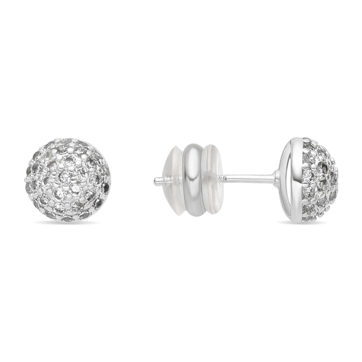 Pendientes acabado plata y Circonita Brillante