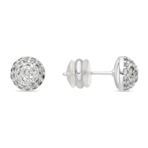Pendientes acabado plata y Circonita Brillante