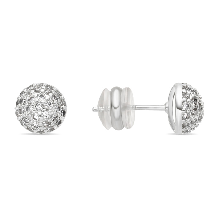 Pendientes acabado plata y Circonita Brillante