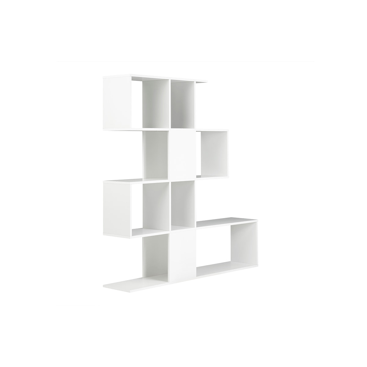 Bibliothèque ouverte séparateur design blanc laqué brillant L139 cm COMO