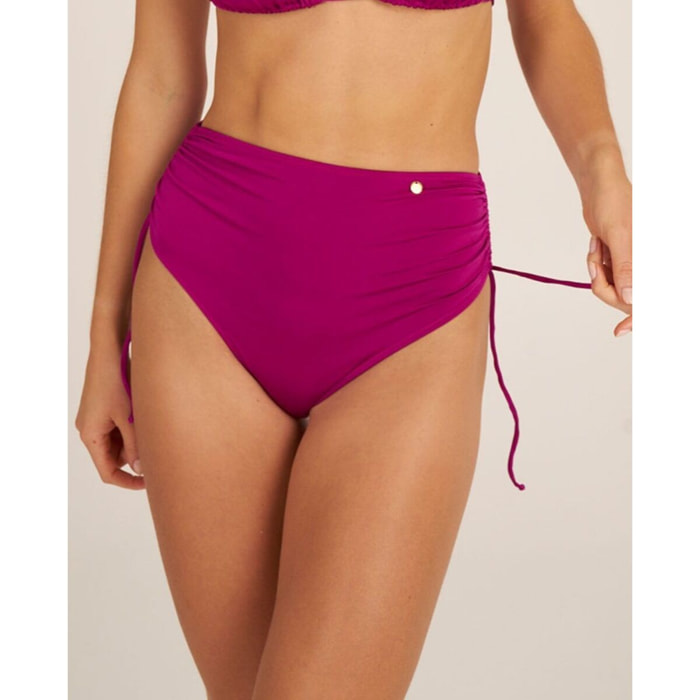 Braga de bikini alta en tejido satinado