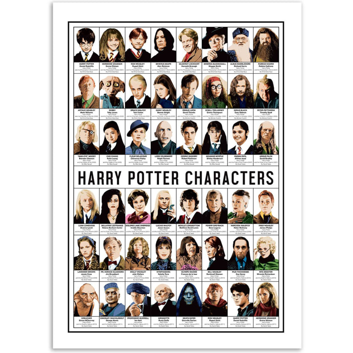 Affiche - Harry Potter Characters - Olivier Bourdereau